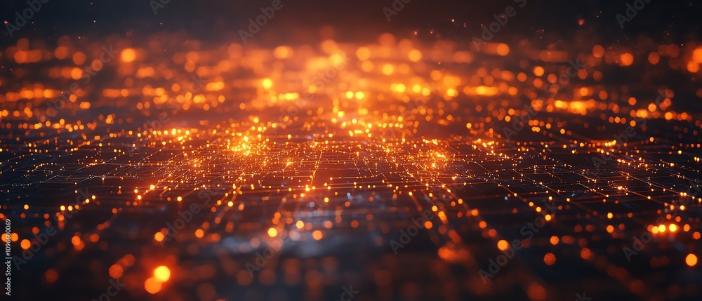 Poster digital world map with glowing virtual network lines on a dark background, 3d rendering, futuristic 