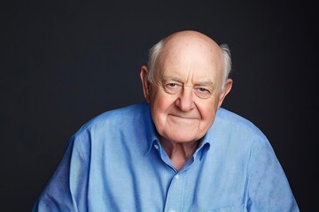 Obraz premium Gentle and Wise Elderly Man Portrait with Contemplative Expression