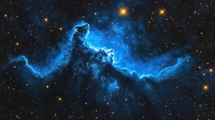 Fototapeta premium Mesmerizing views of blue galaxies and glowing stars. Cosmos and Space Background for Wallpaper. AI generated image