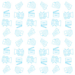 cinema icons doodle pattern