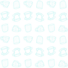 cups icon doodle pattern