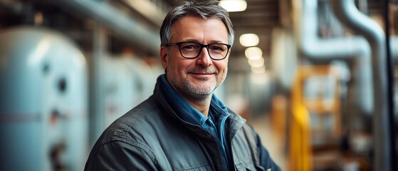 Obraz premium Confident and experienced mature businessman in a suit and glasses