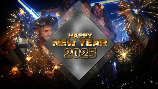 Happy New Year Festive Celebration Fireworks & Flitter Title