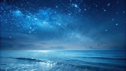 Fototapeta premium Gradient blue abstract background with subtle shimmering effect and starry night sky detail, mystic, cosmic, lavender