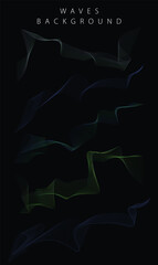 Multi shade wavy lines abstract lines with black background