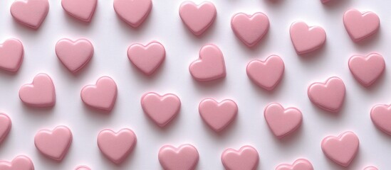 Valentine's Day backdrop with pastel pink hearts for greeting cards and romantic designs ideal for celebrations and decorations