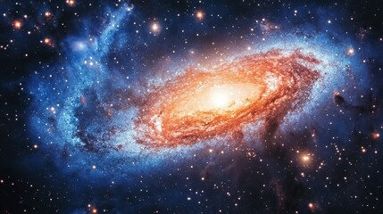 Mesmerizing views of blue galaxies and glowing stars. Cosmos and Space Background for Wallpaper. AI generated image