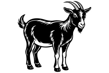 A Goat Vector Black Silhouette