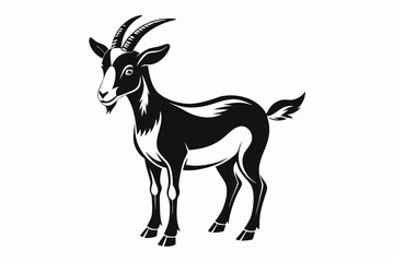 A Goat Vector Black Silhouette