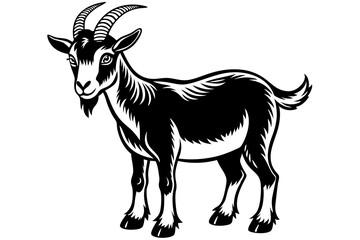 A Goat Vector Black Silhouette