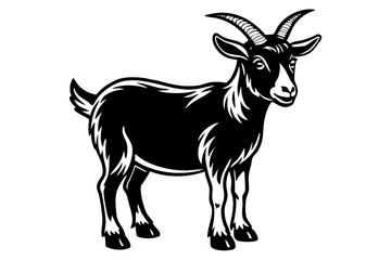 A Goat Vector Black Silhouette
