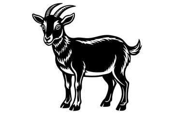 A Goat Vector Black Silhouette