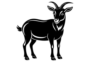 A Goat Vector Black Silhouette