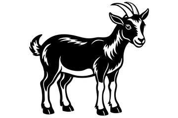 A Goat Vector Black Silhouette