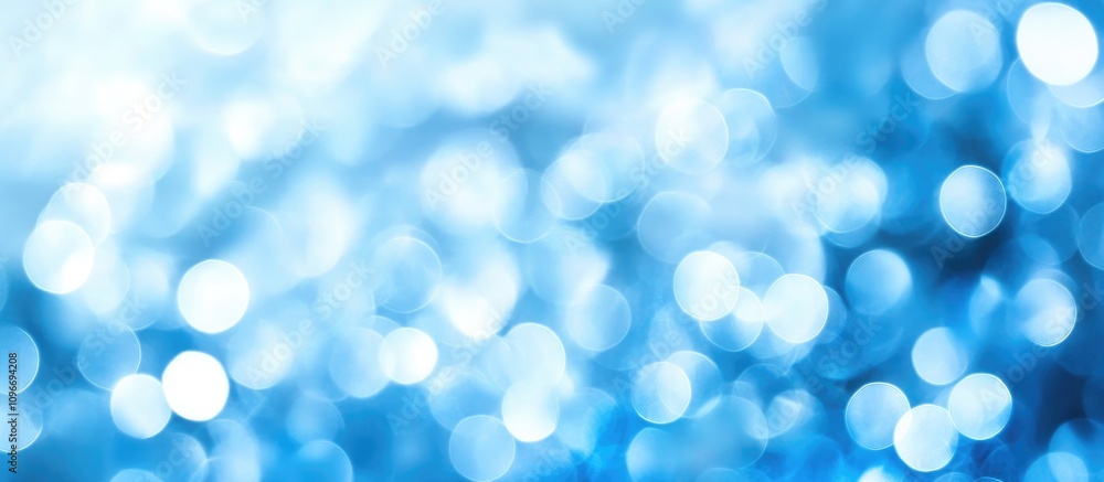 Poster abstract blue bokeh lights creating a serene and tranquil background for design and promotional use