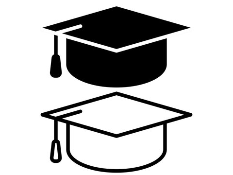 recommend clip art: Simple vector icon flat style graduation cap for educational apps and websites, logo sign symbol illustration, isolated on white
