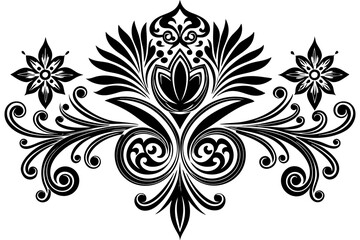Black and white floral design