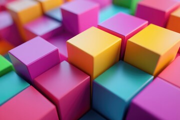 Obraz premium Colorful cubes stacked on top of each other, great for backgrounds or designs