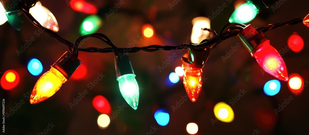Aufkleber festive background with colorful string lights creating a cheerful atmosphere for celebrations and s