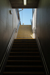 Sitges, Catalonia, Spain. Old exit staircase of the trainstation