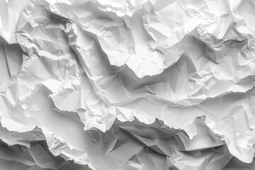 Fototapeta premium White crumpled paper texture background for design poster print