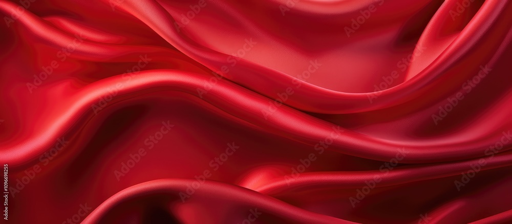 Aufkleber luxurious red silk fabric texture flowing with elegant draping and soft folds ideal for backgrounds 
