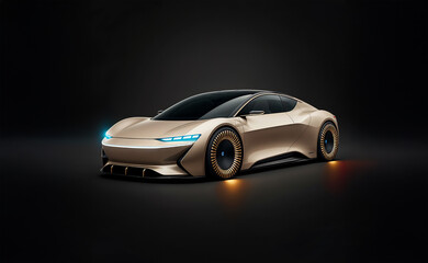 Electric car, futuristic and modern designs, high-tech
sport car, Ai generative  