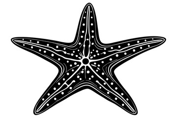 A black and white Starfish  Silhouette