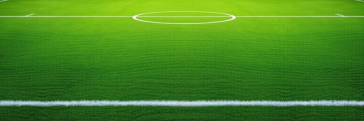 Obraz premium Soccer field with white chalk lines on a lush green grass surface, field, outdoor, activity
