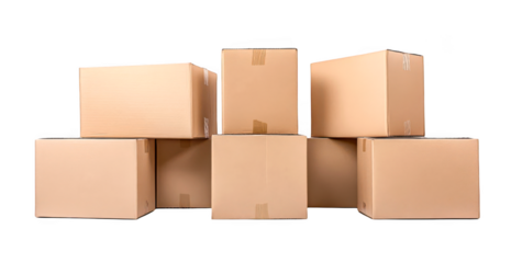 Cardboard boxes isolate on transparent background, cutout, png