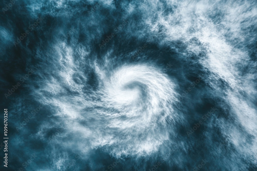Poster a spiral-shaped object floating in a cloudy sky