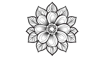 simple lower icon isolated on white background. Flower simple icon. Vector illustration