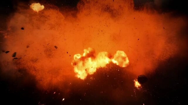 Captivating Image of a Massive Fiery Explosion in Darkened Sky