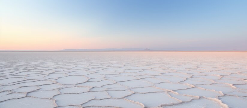 Chott el Djerid vast salt flat landscape showcasing unique natural textures and colors during dawn or dusk in Tunisia.