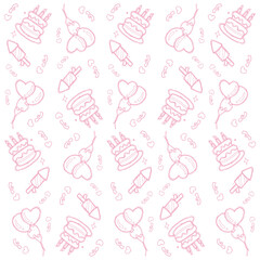 birthday party doodle pattern