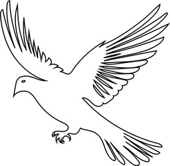 Obraz premium Dove birds vector silhouette black and white art