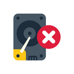 Hard drive disk is not working properly, system failure concept