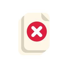 Fototapeta premium Image of a stack of documents with a red cross mark, symbolizing error or rejection