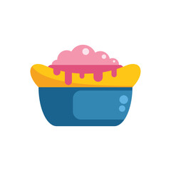 Bathtub full of water with soap making bubbles, an icon representing bathing time