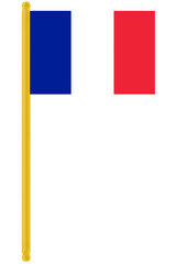 french flag, french flag png, french flag isolated on white, french flag on pole, french country, flag, country flag, france, travel, french flag sticker, sticker, png, nation, flag with stick