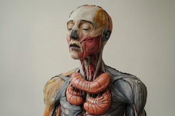 A detailed illustration of the human body highlighting its muscular structure, ideal for educational or medical purposes