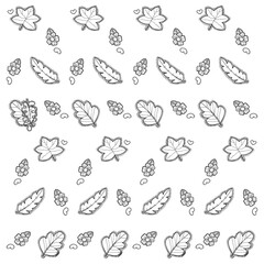 doodle leaves pattern