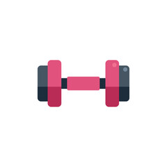 Pink dumbbell is isolated on white background representing healthy lifestyle and fitness activity