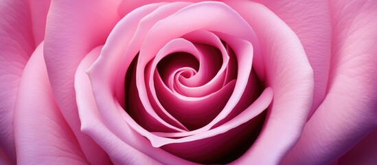 Close-up view of a delicate pink rose highlighting its intricate petals and soft color gradients for floral design and beauty themes