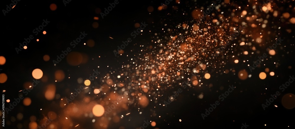 Aufkleber dazzling abstract fireworks display with warm tones and sparkling particles on a dark backdrop perfe