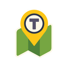 Location pin is marking a subway station on a city map