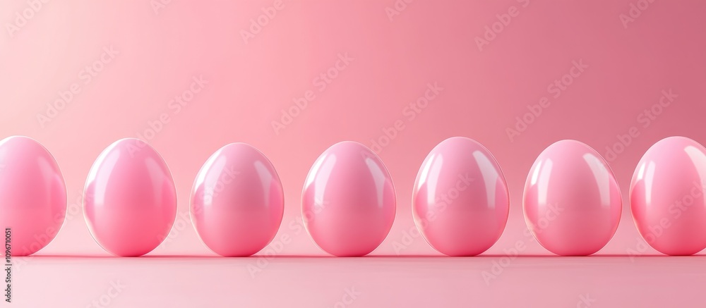 Aufkleber pink easter eggs arranged on a soft pink backdrop creating a serene space for personalized text or f