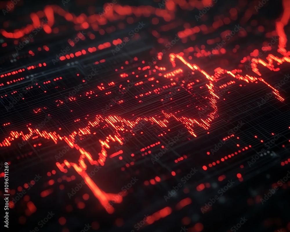 Poster digital forex trading chart with currency exchange data, global market trends, 3d rendering of finan