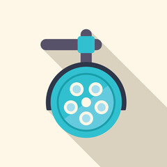 Surgical lamp casting a long shadow, essential equipment for medical procedures