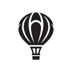 Timeless Hot Air Balloon Silhouette Vector for Adventure Themes

